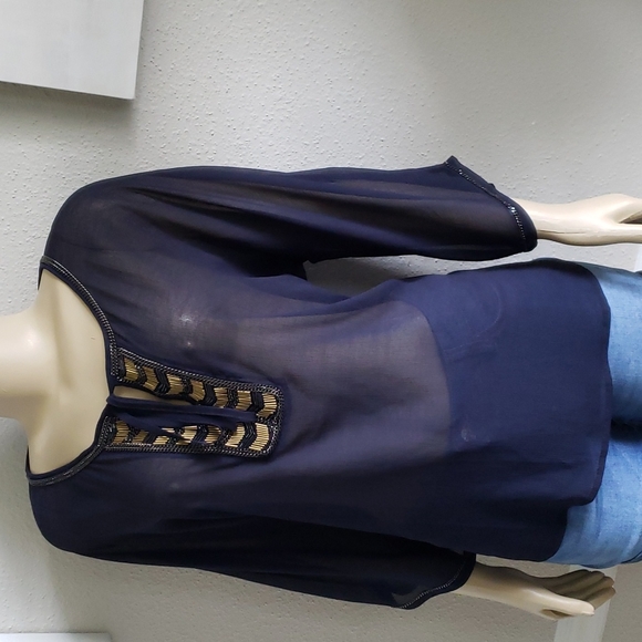 CADIE Navy Blue Cover-Up Swim Size XL - Picture 3 of 6